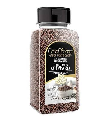 GranAroma Brown Mustard Seeds, 11.2 oz, Strong Flavor, Condiments & Sauces, Versatile Seeds