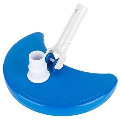 BlueStars Half Moon Pool Vacuum Head with Bristle - for Vacuum Hose 1-1/4 or 1-1/2’’ - for Inground & Above Ground Pools & Spas - Floor, Wall, Corner Cleaner - Vinyl Liner Safe