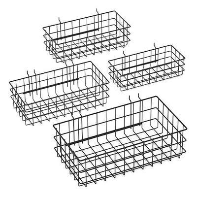 4 Pack Metal Pegboard Baskets Organizer Hooks for Garage Workshop | Sturdy Construction,Easy to Install on Standard Pegboard Great for Hold Hardware,Gardening Tools and Small Accessories