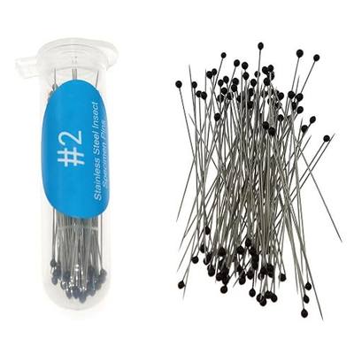 100 Pieces/Can 40mm 2# Stainless Steel Pins for Entomology, Dissection and Butterfly Collections