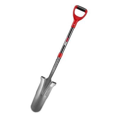 Drain Spade Digging Garden Shovel, 44 inches | Sharp Steel Blade,Sturdy Fiberglass Handle, For Digging, Gardening, Trenching, Transplanting