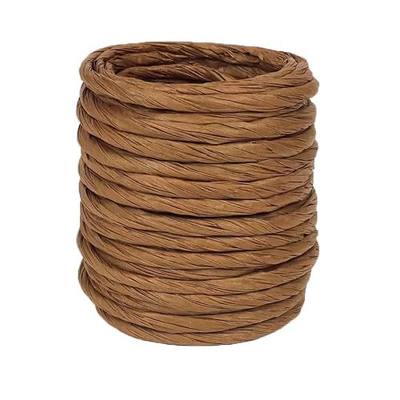 15Yard Raffia Paper Ribbon, 4mm Paper String Colorful Twisted Paper Craft Rope Wrapping Ribbon for DIY Making Flower Basket, Gift Wrapping,Party Decor (Coffee Color)