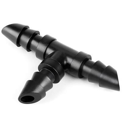 60 Pieces 1/4" Drip Irrigation Tee Fittings:1/4'' Drip Line Double Barbed Tee Connectors for 1/4 Inch Irrigation Tubing Quarter Inch 3-Way T Connector for Irrigation System