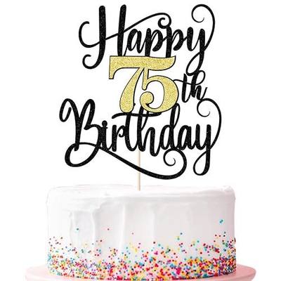 happy 75th birthday cake topper,75 birthday party cake decorations