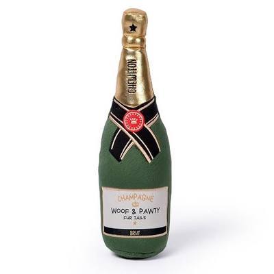 CHEWFFON Dog Toy, Interactive Champagne Shape Squeaky Toy for Boredom | Plush Pet Present Chew Toy for All Breeds Dogs, Enrichment Puppy Toys for Birthday Stimulating Gifts