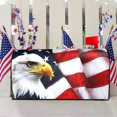 American Flag Mailbox Covers Magnetic Memorial Day Outdoor Decorations American Eagle Welcome Mailbox Wraps 4th of July Post Letter Box Cover Garden Decor Standard Size 18" X 21"