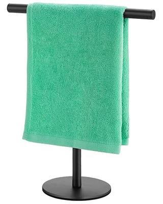 Hand Towel Holder, Bathroom Towel Racks, Countertop Towel Stand, T-Shape Towel Holder for Kitchen, Matte Black Standing Towel Bar