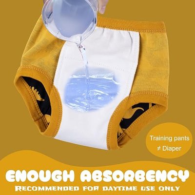 BIG ELEPHANT 10 Packs Baby Girls' and Boys' Potty Training Pants, 100% Cotton Absorbent Training Underwear for Toddler, 2T