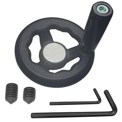 0.47x4inch Diameter Round Hand Wheel with Revolving Handle for Mill Drillpress Crank Lathe