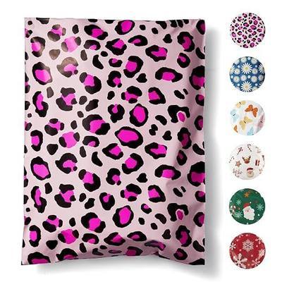 Fuxury Poly Mailers 10x13" 50pcs,Cute Shipping Bag for Clothes,Pink Leopard | Self Adhesive Mailing Shipping Envelopes,Waterproof Mailers Poly Bags,Colorful Packaging Bags for Business,Boutique&Online