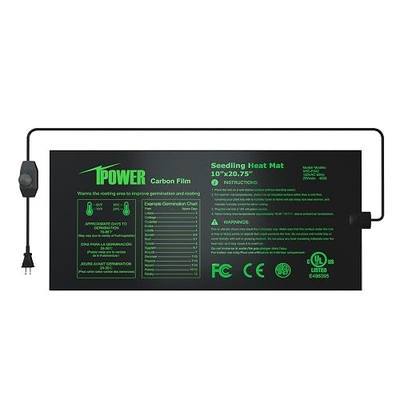 iPower Seeding Heat Mat with Thermostat Temperature Adjustable Knob, Durable Warm Hydroponic Plant Germination Starting Pad