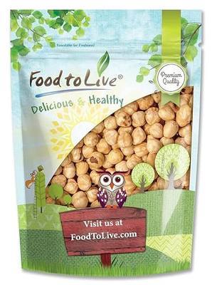Food to Live - Dry Roasted Blanched Hazelnuts, 3 Pounds – Unsalted, Oven Roasted Whole Filberts, No Oil Added, No Skin, Vegan, Kosher, Bulk. Great for Homemade Desserts