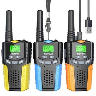 Inspireyes Kids Walkie Talkies, Rechargeable 3 Pack Long Range 2-Way Radios | Toys for Boys Girls 3–12, 48H Battery, Clear Audio, VOX Hands Free, Flashlight, Camping Toy, Hiking, Birthday Christmas Gift