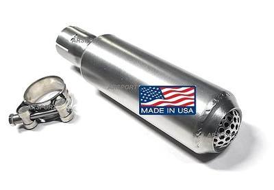 Stainless steel Muffler Slip-On 1.25" OD tubing, Spark arrestor inside, Predator 420, Predator 670, Predator 459, GX240, GX270, GX390, Generator, minibike, Gokarts.