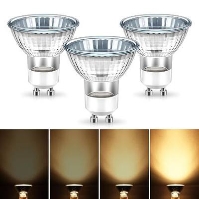 GU10 Halogen 50W Bulbs, 120V Halogen Light Bulb, GU10 Base Replacement for Candle Warmer Lamp Bulb, Warm White Dimmable Glass Cover for Spot Recessed Track Lighting, Range Hood Lights, 3 Pack
