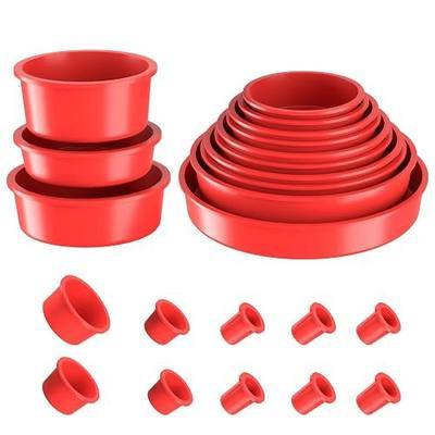 GODIAG 23PCS Automotive Cap Plugs Kit for Smoke Machine Leak Testing Red | 23PCS EVAP Smoke Tester Cap Plugs: Heavy-duty red block-off assortment to seal automotive pipe leaks instantly