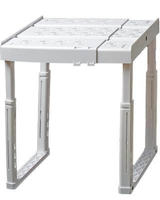 ABLinox Locker Organizer Shelf, Adjustable Width and Height, Ideal for School, Office, and Gym Lockers (White)