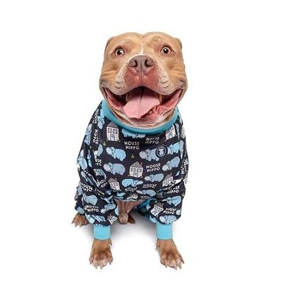 Pittie Clothing Co. Pajamas, X-Large, Black Hippo - Pit Bull Dog Clothes, Onesie for Pitbull Pajamas, Comfortable Lightweight Material