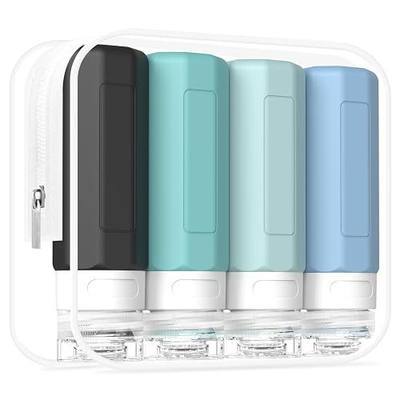 Redfly Travel Bottles for Toiletries, Tsa Approved 3oz Travel Size Containers, Leak Proof Travel Size Toiletries Bottles Silicone, BPA Free Refillable Shampoo Conditioners Essentials Kit, Gray