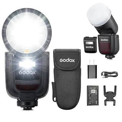 Godox V1 Pro C V1Pro-C Flash with Magnetic Ring & Diffuser Kit for Canon Camera 76Ws 2.4G HSS TTL, Detachable Sub Flash, 1.3s Recycle Time 500 Full-Power Flashes, USB-C Charging Battery, Modeling Lamp