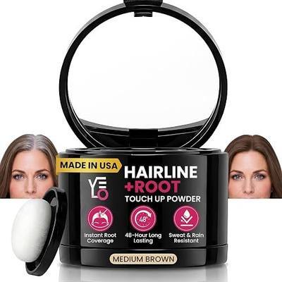 VELO Root Touch Up Hair Color Powder, Gray Hair and Root Cover Up, Instant Coverage Hairline Powder, 48 Hour Long Lasting, Sweatproof, Travel-Ready, MEDIUM BROWN