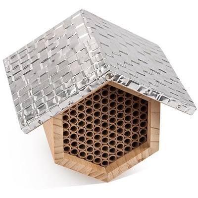 Rivajam Beekeeper Pro Mach II Mason Bee House - Strong + Waterproof Bee Hotel & Insect Habitat - Replaceable Mason Bee Tubes Filled Bee Houses for the Garden - Pollinator House Gardening Gifts