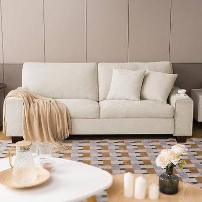 DOPEDIO 71.25" Chenille Loveseat Sofa, Beige, Modern Couch for Living Room | Removable washable cover, pocket spring cushions, solid wood frame, easy assembly for apartments, ideal for small spaces