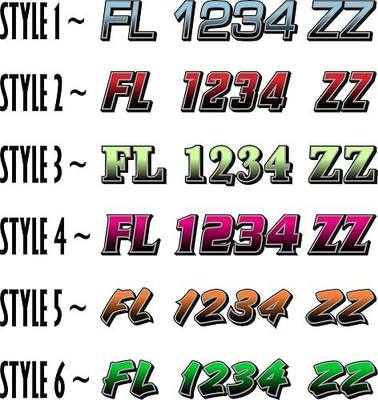 Boat Registration Numbers X2 GRB / 2 Pack/Custom State Registration Stickers/Vinyl Boat Decal Graphics Pair