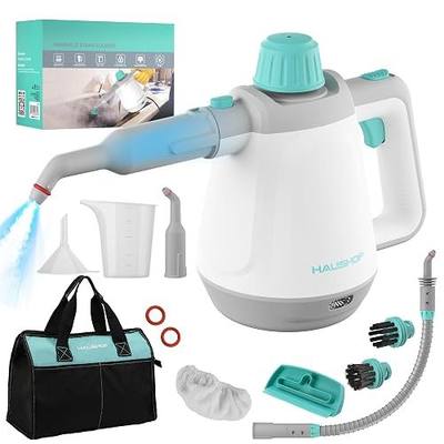 HAUSHOF Handheld Steam Cleaner, Steam Cleaner for Home with Tool Bag & Safety Lock, 11 pcs Accessories, Multi-purpose Natural Steam Cleaner for Cleaning Floor, Car, Upholstery, Grout and Grease