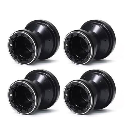 TREAL Aluminum 7075 Beadlock Wheels Set of 4 for 1/18 Mini LMT Monster Truck(Black-Black)