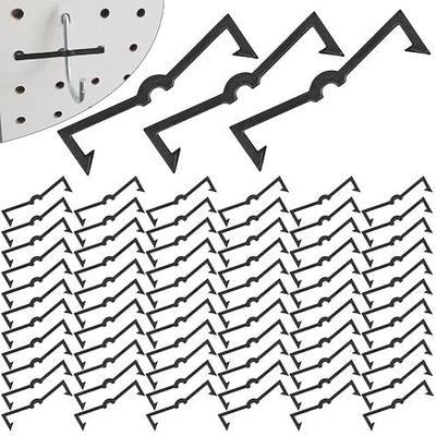 AccEncyc Black Peg Locks Plastic Pegboard Hook Locks Pegboard Display Hook Organizer Fixer Peg Board Hook Clip Retainers Pegboard Hook Organizer for Standard 1/4" and 1/8" Pegboard(60Pcs)