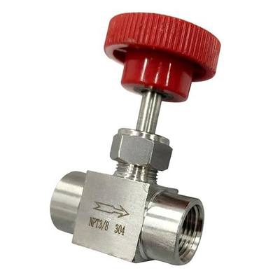 Red handle needle valve 3/8"" 1500PSI NPT Stainless steel For water oil gas