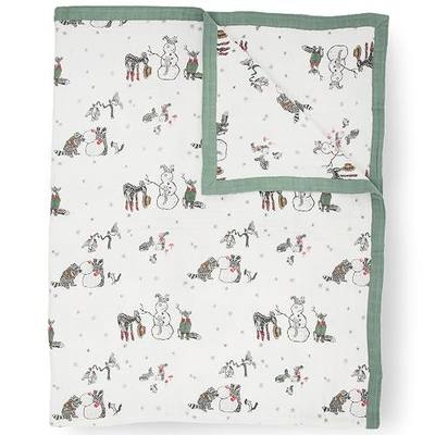 Little Unicorn Premium Quilted Throw | Super Soft, Multi-Layered Muslin XL Blanket| Great for Kids & Families (Snow Day)