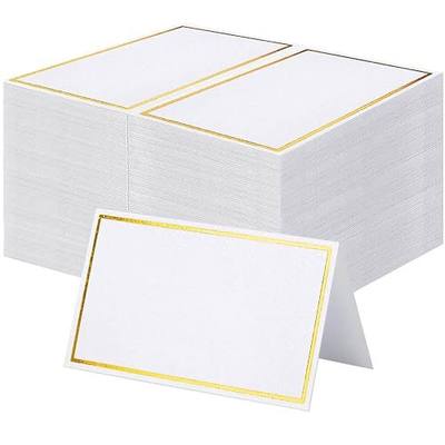120Pcs Premium Place Cards, Small Table Cards with Gold Foil Border, 2" x 3.5" Tent Card, Escort Cards, Name Card, Wedding Place Cards for Wedding, Table, Dinner Parties, Seating Card