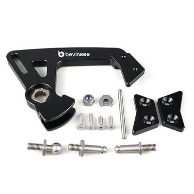 Bevinsee Adjustable Short Shifter Arm 6-speed Manual Shifter Extender Kit | Compatible with A3 S3 TT MK2 MK3 Compatible with VW MK5 MK6 MK7 Compatible with Passat B6 06-11 2.0T, Stainless Steel, Black