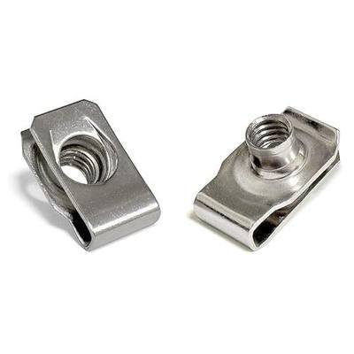 M6 U-Style Clip-On Nut, U-Type Stainless Steel 18-8 (304) Regular Extruded U-Nut, Pack of 50