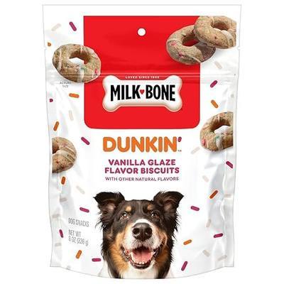 Milk-Bone Dunkin’ Vanilla Glaze Flavor Dog Biscuits with Other Natural Flavors, 8 Oz. Bag