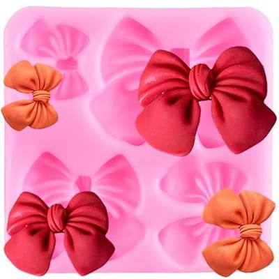 Bows Silicone Mold Bowknot Fondant Chocolate Candy Molds For Cake Decorating Cupcake Topper Chocolate Candy Gum Paste Polymer Clay