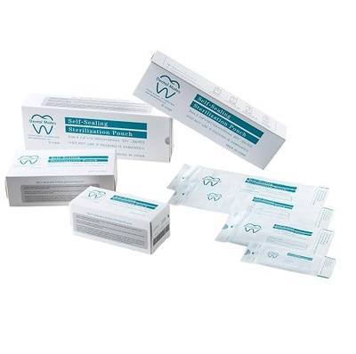 Self Seal Sterilization Pouches 200pcs, 1,000pcs and 2,000pcs Pack(1 Box 200 Pouches) Sizes 2.25x5, 3.5x6.5, 2.75x10, 3.5x10, 5.25x10, 7.5x10, 10.5x20 inches (200, 5 1/4" x 10")