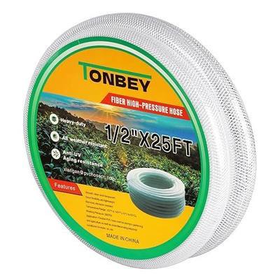 1/2" ID x 3/4" OD - 25 Feet Heavy Duty Clear Braided Clear Plastic Vinyl Tubing,High Pressure Reinforced Clear Flexible PVC Hose, Non-toxic, BPA Free
