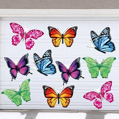 Crtiin 10 Pcs 12 Inch Butterfly Garage Door Magnets Magnetic Garage Door Decor Magnet Butterfly Doors Decorations Car Magnet Sticker for Refrigerator Decor(Elegant)