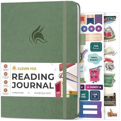 Clever Fox Reading Journal, Book Tracking Log, 5.8”x8.3” Cypress | Hardcover book review notebook, Tracker for kids, teens & adults, Reading accessories & gifts for book lovers & readers