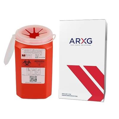 1.5qt (1PK) Mail-in Take Back Sharps Containers with Destruction Services for Safe & Environmentally-Responsible Needle Disposal | Home, Personal, Travel, and Professional Use