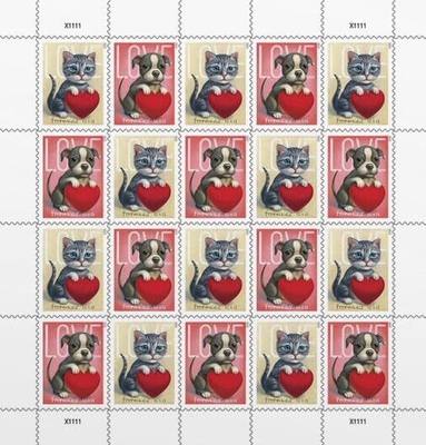 Cats & Dogs Themed Forever First Class Postage Stamps by The United States Postal Service - Ideal for Weddings, Anniversaries, Valentine's Day, Engagements, Graduations, and Exclusive Invitations
