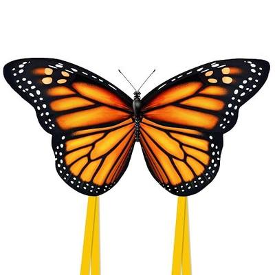 2024 New 55" Monarch Butterfly Kite for Kids and Adults Large Kites Easy to Fly Beginners Single Line String with Tail for Beach Trip Park Outdoor Activities
