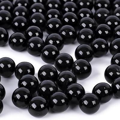 DomeStar 1 LB Glass Marbles Bulk, 0.63 Inch Black Glass Beads for Vases | Aquarium Pebbles Fish Tank Rocks, Vase Filler Beads, Home Decor Centerpieces Table Scatter, DIY Crafts