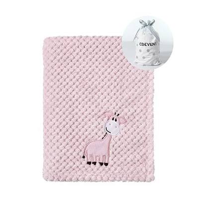 CREVENT 30''X40'' Cute Cozy Fluffy Warm Baby Blanket for Girls Infants Toddlers' Bedding Crib Cot Stroller, Baby Shower Birthday Newborn's Gift Pink- Baby Giraffe