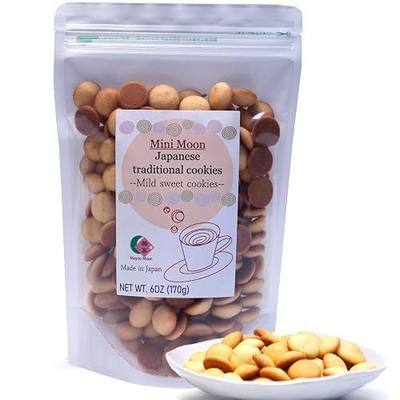 Mayca Moon Japanese traditional cookies "Mini Moon" Mild sweet mini cookies 6oz