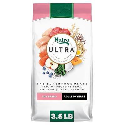 Nutro Ultra Toy Breed Adult Dry Dog Food, Chicken, Lamb & Salmon, 3.5 lb | Protein trio, Real chicken #1 ingredient, 14 superfoods blend, non-GMO, no corn, wheat or soy, radiant coat support