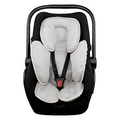 2-in-1 Baby Carseat Head Support, Infant Car Seat Insert for Girls Boys, Soft Babies Neck Support and Body Cushion for Stroller, Baby Swing, Bouncer (Gray)